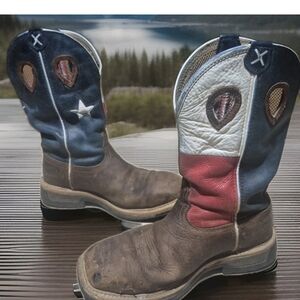 Twisted X Texas Flag Work Boots Men's Cowboy Steel Toe 7.5D MLCS007